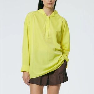 Tibi Italian sporty nylon hoodie with cocoon back